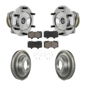 Front Hub Bearing Assembly Coated Brake Rotor & Pads Kit For 2010-2021 Toyota 4Runner RWD KBB-131649
