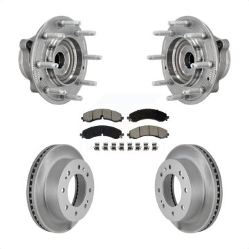 Front Hub Bearing Coat Brake Rotor Pad Kit For GMC Chevrolet Silverado 2500 HD Sierra 4WD KBB-131658