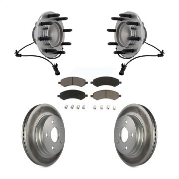 Front Hub Bearing Coat Brake Rotor Pad Kit For 2007-2008 Dodge Ram 1500 With 8 Lug Wheels KBB-131665