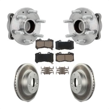 Front Hub Bearing Assembly Coat Brake Rotor Pad Kit For Chevrolet Colorado GMC Canyon RWD KBB-131671