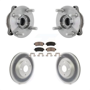 Front Hub Bearing Assembly Coated Disc Brake Rotor And Pads Kit For Toyota Yaris iA Scion KBB-131676