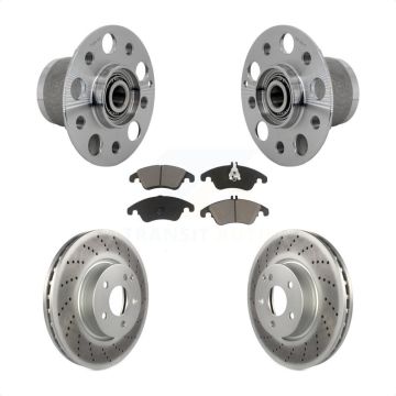 Front Hub Bearing Assembly Coated Brake Rotor Pads Kit For Mercedes-Benz E350 C350 SLC300 KBB-131688