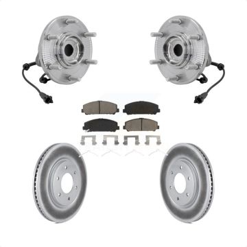 Front Hub Bearing Assembly Coated Disc Brake Rotor Pad Kit For 2017-2023 Nissan TITAN 4WD KBB-131697
