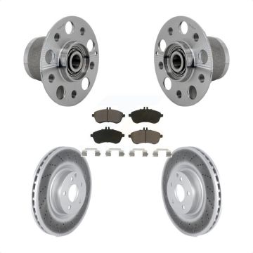 Front Hub Bearing Coated Brake Rotor & Pads Kit For Mercedes-Benz C250 With Sport Package KBB-131701