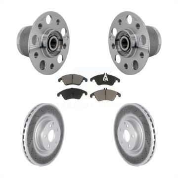 Front Hub Bearing Assembly Coated Disc Brake Rotor & Pads Kit For Mercedes-Benz E550 C250 KBB-131703