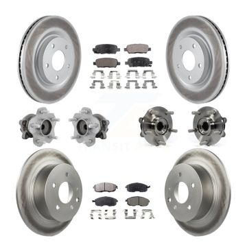 Front Rear Hub Bearings Coated Disc Brake Rotors And Pads Kit (10Pc) For Nissan Juke KBB-131722