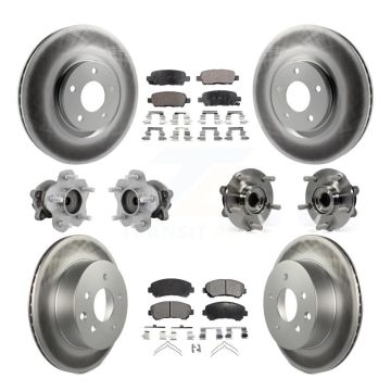 Front Rear Hub Bearing Coat Brake Rotor Pads Kit (10Pc) For Nissan Juke Nismo RS with FWD KBB-131723