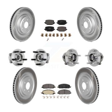Front Rear Hub Bearing Coated Brake Rotor Pads Kit (10Pc) For Lincoln Aviator Ford Police KBB-131725