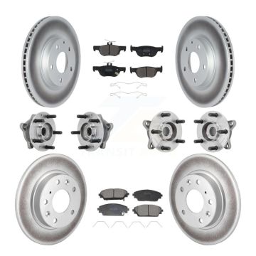 Front Rear Hub Bearing Coated Brake Rotor & Pads Kit (10Pc) For 2020-2022 Mazda CX-30 AWD KBB-131744