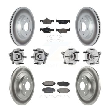 Front Rear Hub Bearing Coated Brake Rotor & Pads Kit (10Pc) For 2020-2022 Mazda CX-30 AWD KBB-131745