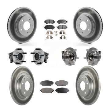 Front Rear Hub Bearing Coated Brake Rotor And Pad Kit (10Pc) For 2016-2018 Mazda CX-3 FWD KBB-131747