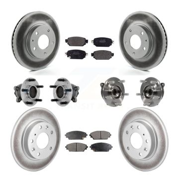 Front Rear Hub Bearing Coated Brake Rotor And Pad Kit (10Pc) For 2019-2021 Mazda CX-3 FWD KBB-131748