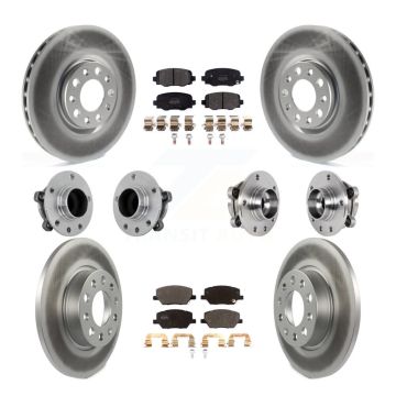Front Rear Hub Bearing Coated Brake Rotor Pads Kit (10Pc) For Jeep Renegade Fiat 500X FWD KBB-131749