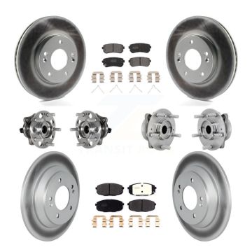 Front Rear Hub Bearing Coat Brake Rotor Pads Kit (10Pc) For 22 Hyundai Kona FWD with 1.6L KBB-131754