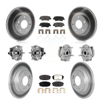 Front Rear Hub Bearing Coat Brake Rotor Pads Kit (10Pc) For 22 Hyundai Kona FWD with 1.6L KBB-131755