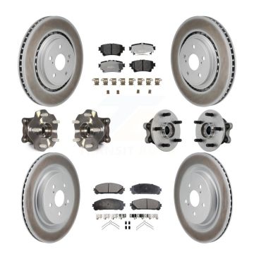 Front Rear Hub Bearing Coated Brake Rotor Pads Kit (10Pc) For 20-22 Toyota Highlander AWD KBB-131765