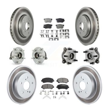 Front Rear Hub Bearing Coated Brake Rotor Pad Kit (10Pc) For 2010-2013 Suzuki Kizashi AWD KBB-131774