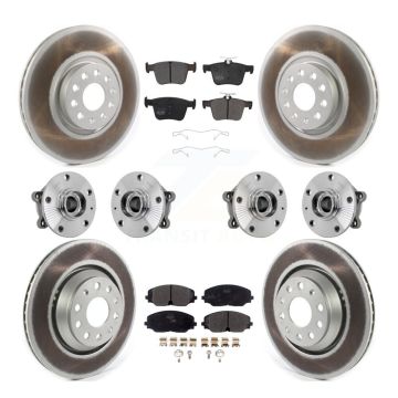 Front Rear Hub Bearing Coated Brake Rotor Pad Kit (10Pc) For Volkswagen Atlas Cross Sport KBB-131786