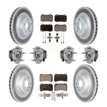 Front Rear Hub Bearing Coated Disc Brake Rotor Pad Kit (10Pc) For 2016 Tesla S From 04 16 KBB-131788