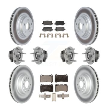 Front Rear Hub Bearing Coated Disc Brake Rotor And Pad Kit (10Pc) For 2017-2019 Tesla X S KBB-131789