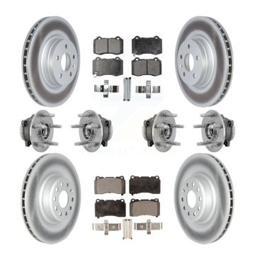 Front Rear Hub Bearing Coat Brake Rotor Pad Kit (10Pc) For Tesla X S With Brembo Calipers KBB-131790
