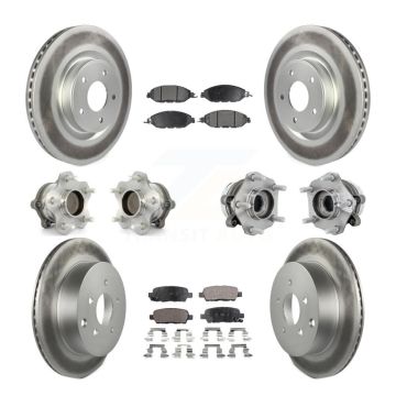 Front Rear Hub Bearing Coated Disc Brake Rotors And Pads Kit (10Pc) For Nissan Murano FWD KBB-131791