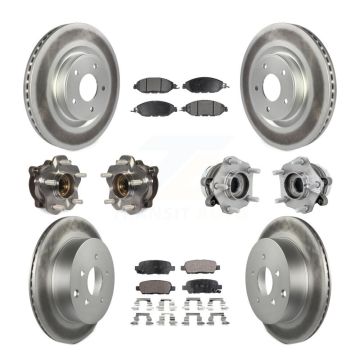 Front Rear Hub Bearing Coated Disc Brake Rotors And Pads Kit (10Pc) For Nissan Murano AWD KBB-131792
