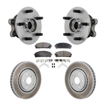 Front Hub Bearing Assembly Coated Disc Brake Rotor & Pads Kit For 2021-2023 Toyota Sienna KBB-131795