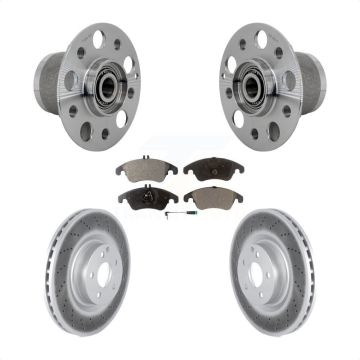 Front Hub Bearing Assembly Coated Disc Brake Rotor & Pads Kit For Mercedes-Benz E550 C250 KBB-131811