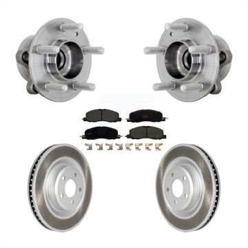 Front Hub Bearing Assembly Coat Brake Rotor Pad Kit For Ford Explorer Lincoln Aviator AWD KBB-131818