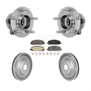 Front Hub Bearing Coated Brake Rotor And Pad Kit For Ford Explorer Lincoln Aviator Police KBB-131819