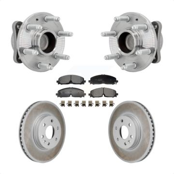 Front Hub Bearing Assembly Coat Brake Rotor Pad Kit For Chevrolet Colorado GMC Canyon RWD KBB-131823
