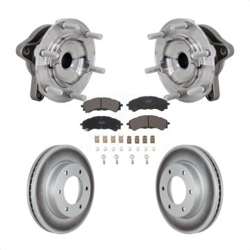 Front Hub Bearing Assembly Coated Disc Brake Rotor Pads Kit For 2019-2023 Ford Ranger 4WD KBB-131828