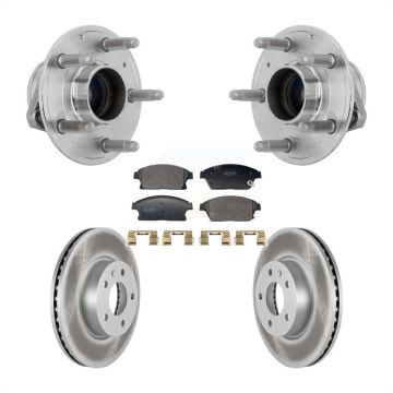 Front Hub Bearing Assembly Coated Disc Brake Rotors And Pads Kit For Cadillac ATS KBB-131832