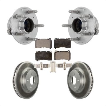 Front Hub Bearing Assembly Coated Disc Brake Rotors And Pads Kit For Cadillac ATS KBB-131833