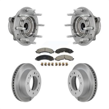 Front Hub Bearing Coat Brake Rotor Pad Kit For GMC Chevrolet Silverado 2500 HD Sierra 4WD KBB-131840