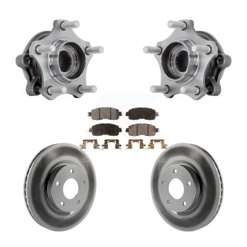 Front Hub Bearing Assembly Coated Disc Brake Rotor & Pads Kit For 2019-2023 Nissan Altima KBB-131849