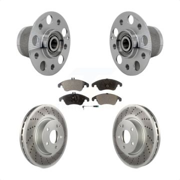 Front Hub Bearing Assembly Coated Brake Rotor Pads Kit For Mercedes-Benz E350 C350 SLC300 KBB-131851