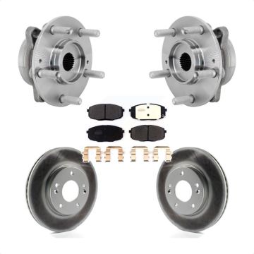 Front Hub Bearing Assembly Coated Disc Brake Rotor & Pads Kit For Hyundai Kona Kia Seltos KBB-131852