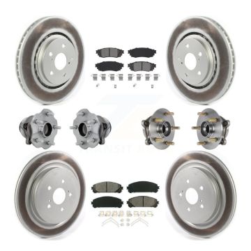 Front Rear Hub Bearing Coat Brake Rotor Pads Kit (10Pc) For Lexus RX350 RX350L RX450h FWD KBB-131868