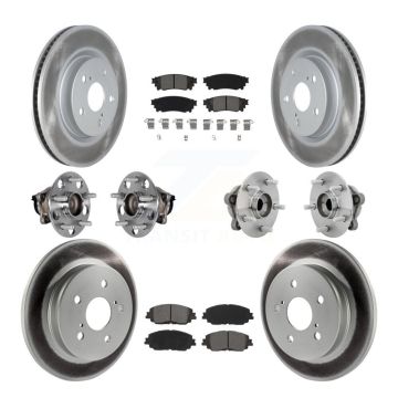 Front Rear Hub Bearings Coated Disc Brake Rotors And Pads Kit (10Pc) For Toyota C-HR KBB-131869