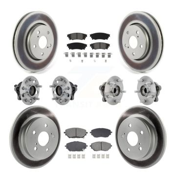 Front Rear Hub Bearings Coated Disc Brake Rotors And Pads Kit (10Pc) For Toyota C-HR KBB-131880