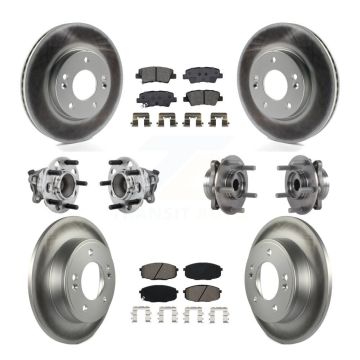Front Rear Hub Bearing Coated Brake Rotor Pad Kit (10Pc) For Kia Forte Hyundai Elantra GT KBB-131882