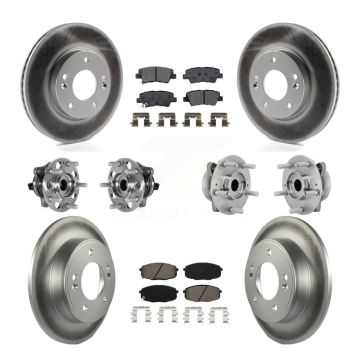 Front Rear Hub Bearing Coat Brake Rotor Pads Kit (10Pc) For 22 Hyundai Kona FWD with 2.0L KBB-131889