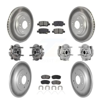 Front Rear Hub Bearing Assembly Coated Disc Brake Rotor And Pad Kit (10Pc) For Kia Seltos KBB-131891