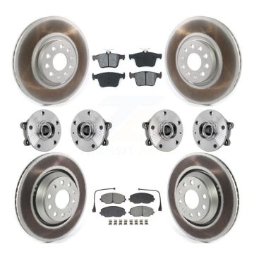 Front Rear Hub Bearing Coated Brake Rotor Pad Kit (10Pc) For Volkswagen Atlas Cross Sport KBB-131892