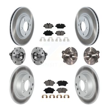 Front Rear Hub Bearing Coat Brake Rotor Pad Kit (10Pc) For Mini Cooper Countryman Paceman KBB-131896