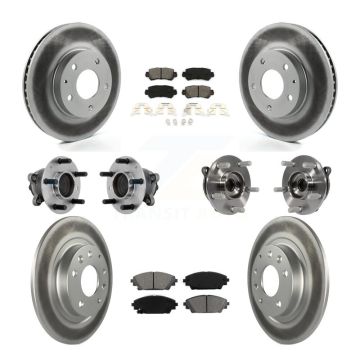 Front Rear Hub Bearing Coated Brake Rotor And Pad Kit (10Pc) For 2016-2018 Mazda CX-3 FWD KBB-131897