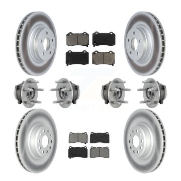 Front Rear Hub Bearing Coat Brake Rotor Pad Kit (10Pc) For Tesla X S With Brembo Calipers KBB-131903