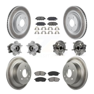 Front Rear Hub Bearings Coated Disc Brake Rotors And Pads Kit (10Pc) For Nissan Juke KBB-131924